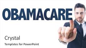  Presentation with politics - PPT theme with medical politics - business man pointing the text background and a white colored foreground