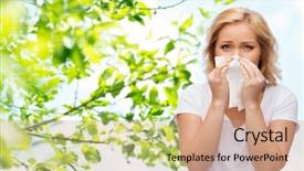  Presentation with allergy - Amazing theme having healthcare rhinitis cold and allergy backdrop and a coral colored foreground