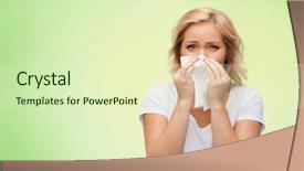  Presentation with allergy - Colorful slide set enhanced with healthcare rhinitis cold and allergy backdrop and a soft green colored foreground