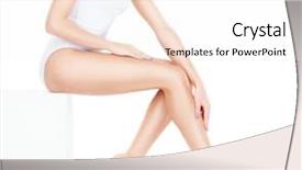  Presentation with healthy life style - Slide deck featuring healthcare sport fitness depilation cellulite background and a sky blue colored foreground