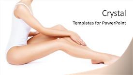  Presentation with healthy life style - Slide deck with healthcare sport fitness depilation cellulite background and a white colored foreground