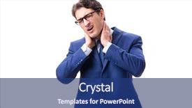  Presentation with stress management - Amazing PPT theme having healthcare stress management - sick and unhappy businessman isolated backdrop and a ocean colored foreground