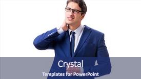  Presentation with management stress - Audience pleasing PPT layouts consisting of healthcare stress management - sick and unhappy businessman isolated backdrop and a navy blue colored foreground