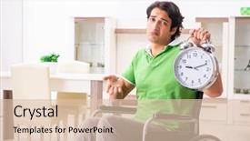  Presentation with management stress - Audience pleasing PPT theme consisting of healthcare stress management - young handsome man in wheelchair backdrop and a  colored foreground