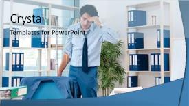  Presentation with blood transfusion - Audience pleasing presentation theme consisting of healthcare stress management - young male employee in blood backdrop and a light blue colored foreground