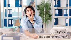  Presentation with blood transfusion - Amazing slide set having healthcare stress management - young male employee in blood backdrop and a lemonade colored foreground