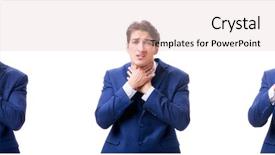  Presentation with premature sick baby - Beautiful PPT theme featuring healthcare stress management - young sick and unhappy businessman backdrop and a  colored foreground