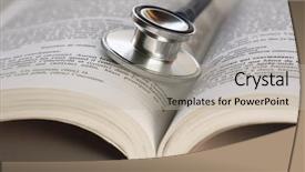  Presentation with healthcare - Amazing presentation having healthcare students - book and stethoscope isolated backdrop and a light gray colored foreground