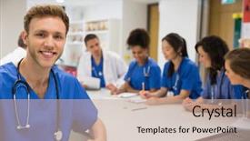  Presentation with medical student - Amazing slide set having healthcare students - medical student smiling backdrop and a soft green colored foreground