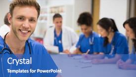  Presentation with medical student - Theme consisting of healthcare students - medical student smiling background and a teal colored foreground