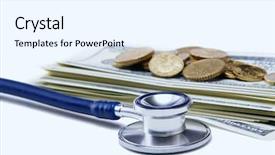 Presentation with money - Audience pleasing PPT layouts consisting of healthcare students - stethoscope and money backdrop and a  colored foreground
