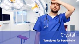  Presentation with surgery room - Audience pleasing PPT theme consisting of healthcare-surgery-and-medicine-concept backdrop and a cobalt blue colored foreground