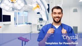  Presentation with surgery room - Audience pleasing slide set consisting of healthcare-surgery-and-medicine-concept backdrop and a cobalt blue colored foreground