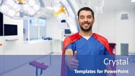  Presentation with male nurse - Slides enhanced with healthcare-surgery-and-medicine-concept background and a ocean colored foreground