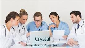  Presentation with doctors teamwork - Amazing PPT layouts having medicine - intermittent cartoner machine in pharmacy backdrop and a dark gray colored foreground