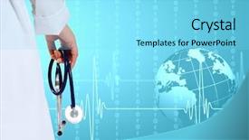  Presentation with medical heart - PPT theme consisting of healthcare technology - illustration with medical background having background and a arctic colored foreground