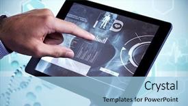  Presentation with medical technology - Presentation consisting of healthcare technology - man using tablet pc background and a light blue colored foreground