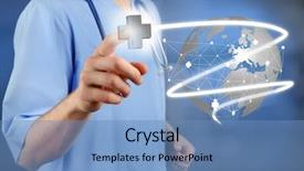  Presentation with healthcare technology - Beautiful slide deck featuring healthcare technology - medicine doctor working with modern backdrop and a teal colored foreground