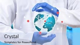  Presentation with medical technology healthcare - Slide set featuring healthcare technology - medicine doctor working with modern background and a light blue colored foreground