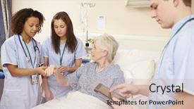  Presentation with female hospital patient - Amazing presentation design having healthcare technology - trainee nursing staff by female backdrop and a soft green colored foreground