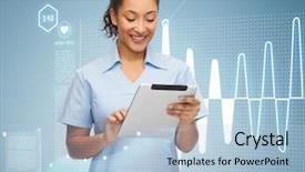  Presentation with healthcare technology - Presentation having healthcare technology and medicine concept background and a light blue colored foreground