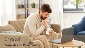  Presentation with healthcare technology - Slide deck with healthcare-technology-and-medicine-concept background and a coral colored foreground