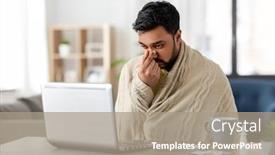  Presentation with healthcare technology - Audience pleasing theme consisting of healthcare-technology-and-people-concept backdrop and a coral colored foreground