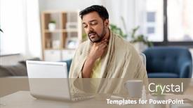  Presentation with healthcare technology - PPT layouts featuring healthcare-technology-and-people-concept background and a coral colored foreground