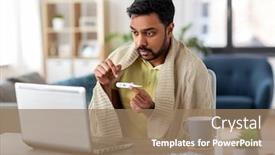  Presentation with healthcare technology - Cool new slides with healthcare-technology-and-people-concept backdrop and a coral colored foreground