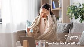  Presentation with healthcare technology - Presentation theme consisting of healthcare-technology-and-people-concept background and a coral colored foreground