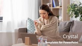  Presentation with healthcare technology - Slide set with healthcare-technology-and-people-concept background and a violet colored foreground