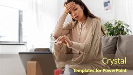  Presentation with healthcare technology - Slide deck with healthcare-technology-and-people-concept background and a tawny brown colored foreground