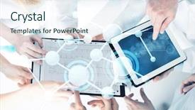  Presentation with technology - PPT theme with healthcare technology medicine and people background and a sky blue colored foreground