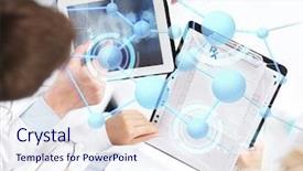  Presentation with molecular medicine - Slides enhanced with healthcare technology medicine and people background and a sky blue colored foreground