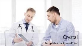  Presentation with healthcare patient technology - Amazing PPT layouts having healthcare technology and medicine concept backdrop and a  colored foreground