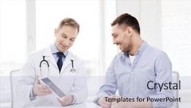  Presentation with healthcare patient technology - Audience pleasing PPT layouts consisting of healthcare technology and medicine concept backdrop and a lemonade colored foreground