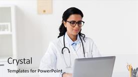  Presentation with hindu - Colorful slide set enhanced with healthcare technology people and medicine backdrop and a sky blue colored foreground