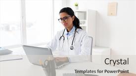  Presentation with healthcare technology - Amazing PPT layouts having healthcare technology people and medicine backdrop and a lemonade colored foreground