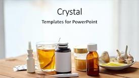  Presentation with traditional medicine medicine - Beautiful slides featuring healthcare traditional medicine and flu backdrop and a cool aqua colored foreground