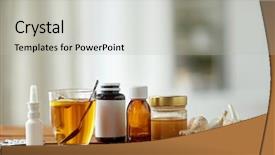  Presentation with traditional medicine medicine - PPT layouts consisting of healthcare traditional medicine and flu background and a light gray colored foreground