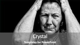  Presentation with violence woman - PPT theme consisting of healthcare violence - black and white grunge portrait background and a gray colored foreground