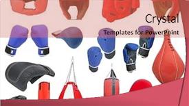  Presentation with boxing - Slides having healthcare violence - boxing gloves punching bags background and a coral colored foreground