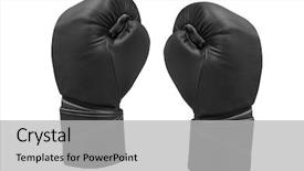  Presentation with pink boxing gloves - Colorful slide deck enhanced with healthcare violence - boxing gloves under the white backdrop and a  colored foreground