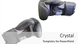  Presentation with pink boxing gloves - PPT layouts enhanced with healthcare violence - boxing gloves under the white background and a  colored foreground