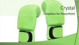  Presentation with healthcare violence - Presentation design having healthcare violence - boxing gloves under the white background and a  colored foreground