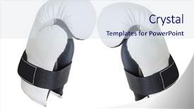  Presentation with boxing - Colorful presentation enhanced with healthcare violence - boxing gloves under the white backdrop and a  colored foreground