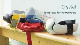  Presentation with pink boxing gloves - Presentation design with healthcare violence - image of boxing gloves background and a  colored foreground