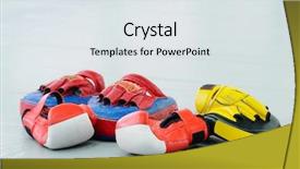  Presentation with pink boxing gloves - PPT layouts enhanced with healthcare violence - image of boxing gloves background and a  colored foreground