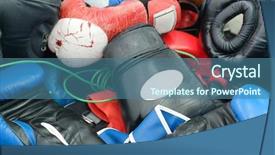  Presentation with boxing - Amazing PPT theme having healthcare violence - image of boxing gloves backdrop and a  colored foreground