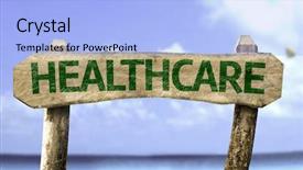  Presentation with teal beach wood - Presentation theme featuring sick bay - healthcare wooden sign background and a  colored foreground
